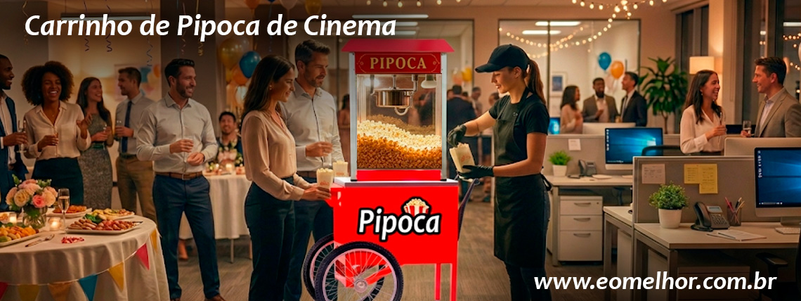 Locação de Carrinho de Pipoca de Cinema Vermelho
