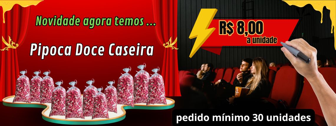 Locação de Saquinho de  Pipoca Doce Caseira