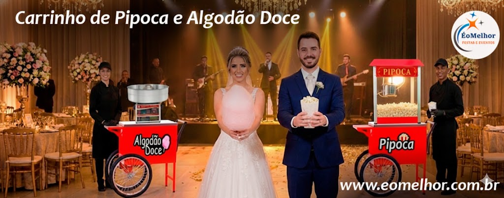 Locação de Carrinho Pipoca e Carrinho de Algodao Doce Vermelho